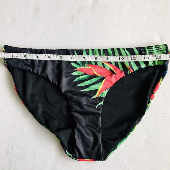 Caceline Two Piece Beaded Bathing Suit Tropical Bikini Peplum‎ Top Size Large - Picture 7 of 9